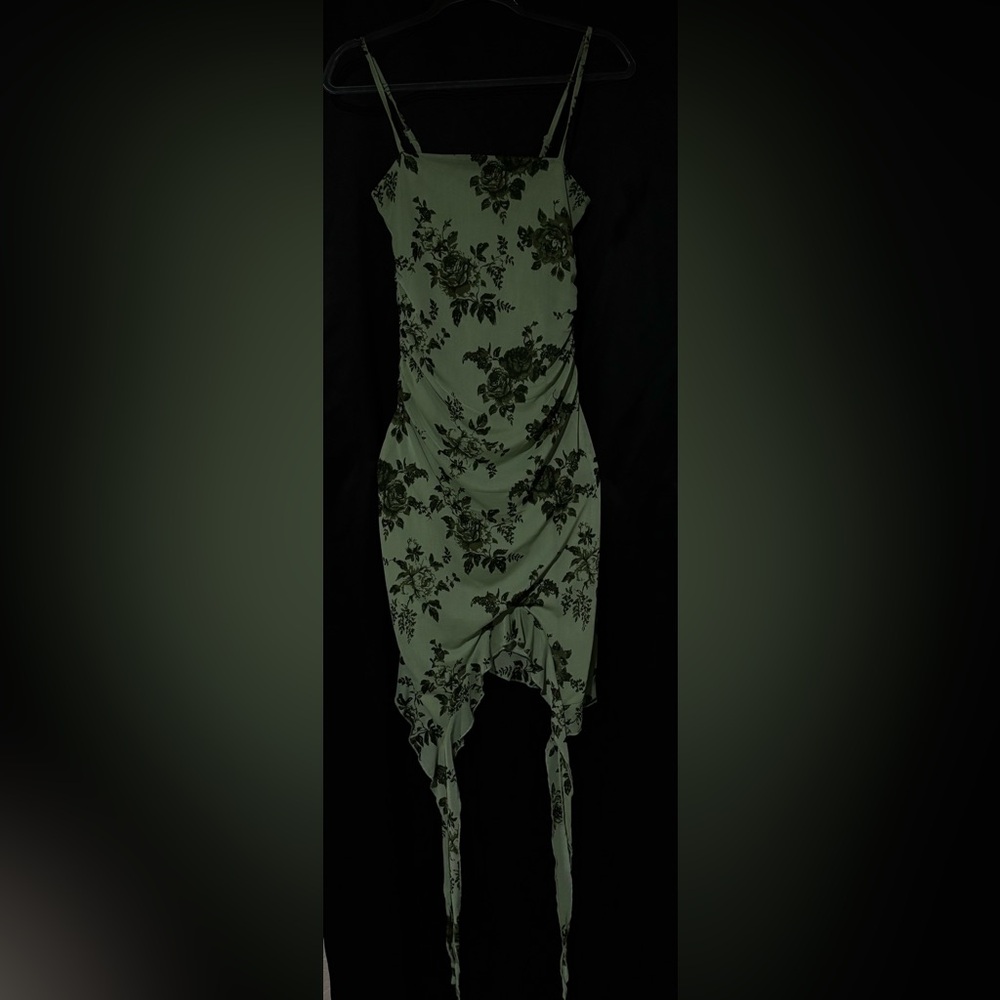 Almost Famous Olive Floral Mini Dress